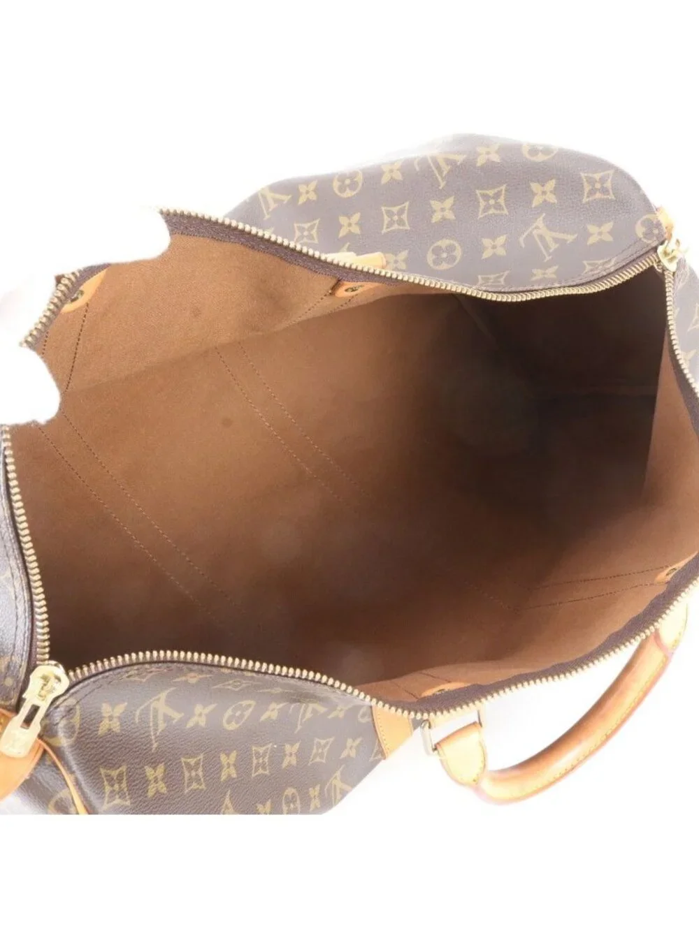 Louis Vuitton Monogram Keepall 50 Leather Boston Bag Tote Travel
